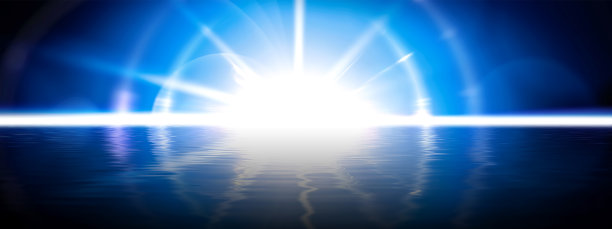 蓝色光线照亮黑暗的插图图片下载