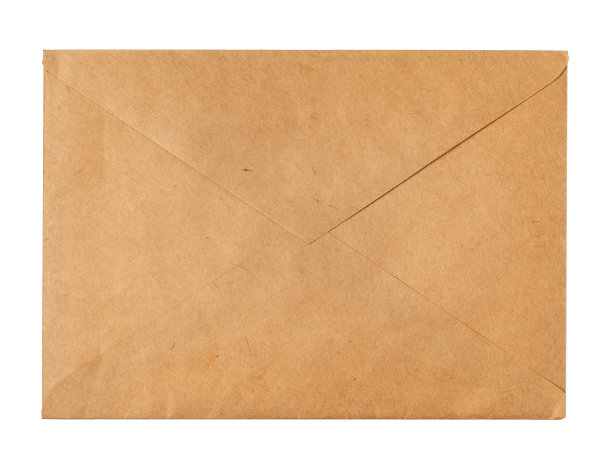 回收牛皮纸信封孤立的白色背景图片下载