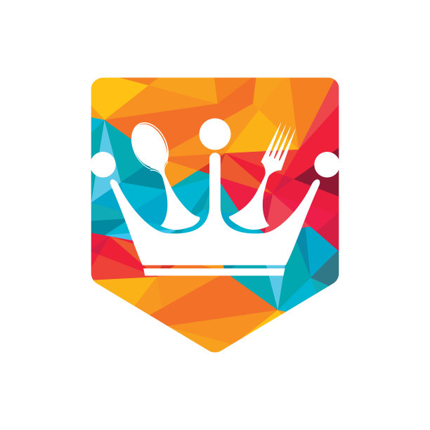 食品王国矢量符号设计。皇家食品符号概念。图片下载