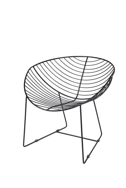设计师风格的铁椅子在白色的背景。孤立的图片下载