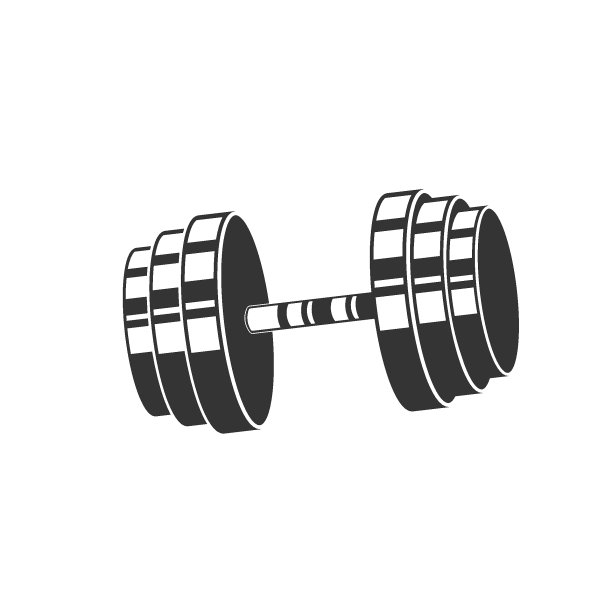 黑色杠铃矢量图标插图图片下载