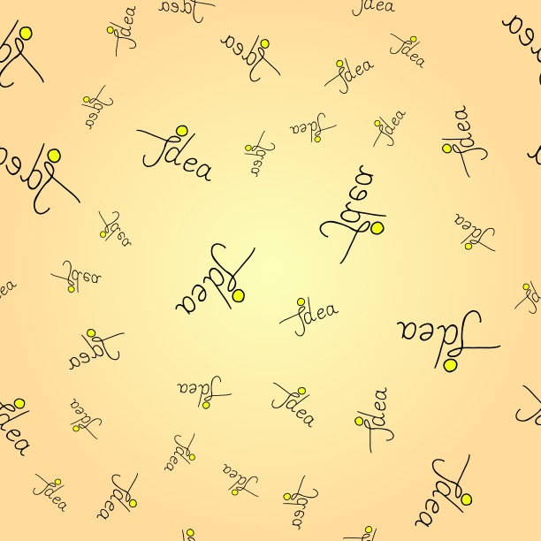 无缝向量模式插图在一个美丽的背景与黑色的文字的想法。图片下载
