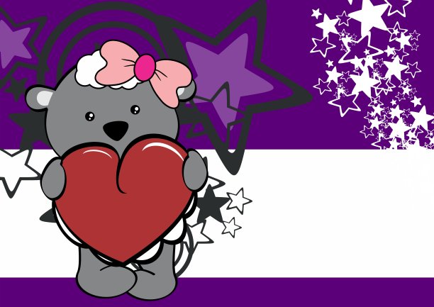 羊女孩卡通情人节背景图片下载