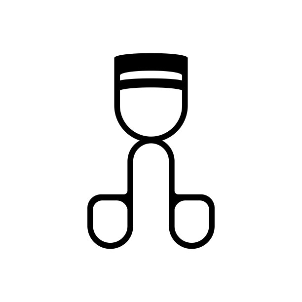 睫毛卷曲化妆品图标矢量图片下载