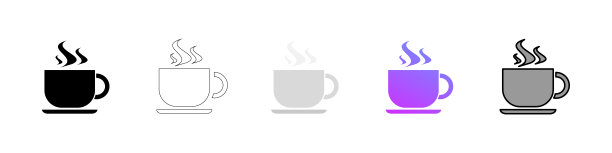 咖啡图标。现代矢量插图孤立在白色背景上。每股收益10图片下载