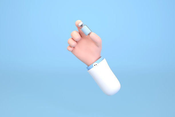 卡通医生拿着疫苗。医疗保健的概念。图片下载