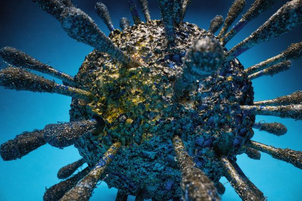 冠状病毒的爆发。影响呼吸道的病原体。新型冠状病毒肺炎近距离图片下载