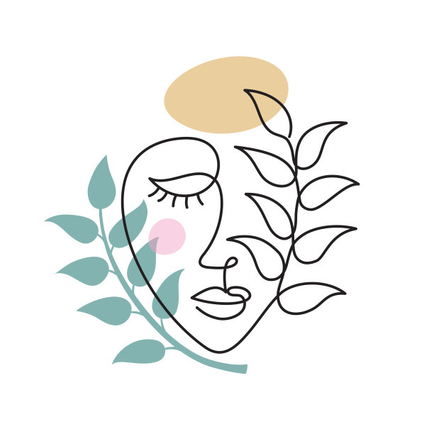 抽象形象中有着连续黑线的女性。图片下载