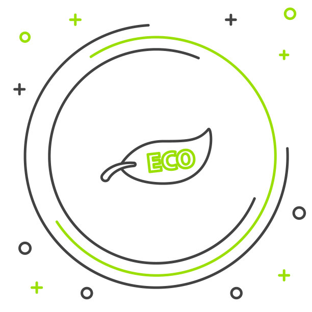 线叶生态标志图标孤立在白色背景。横幅，标签，标签，标志，环保绿色贴纸。色彩斑斓的轮廓的概念。向量图片下载