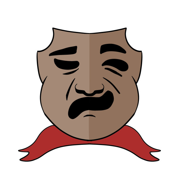 剧场偶像卡通插画;喜剧和悲剧面具图片下载