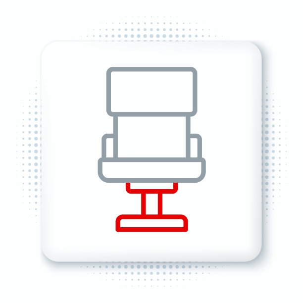 直线办公椅图标孤立在白色背景上。扶手椅的迹象。色彩斑斓的轮廓的概念。向量图片下载