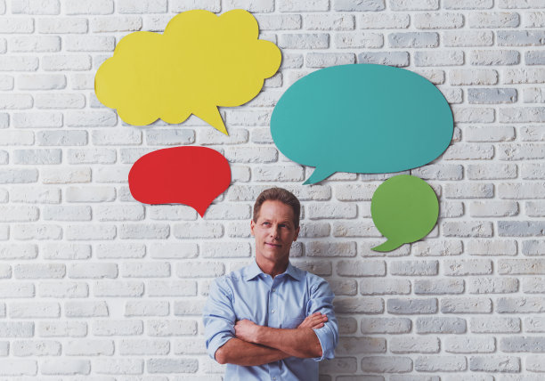 说话泡泡的男人图片下载