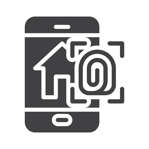 智能家居指纹安全矢量图标图片下载