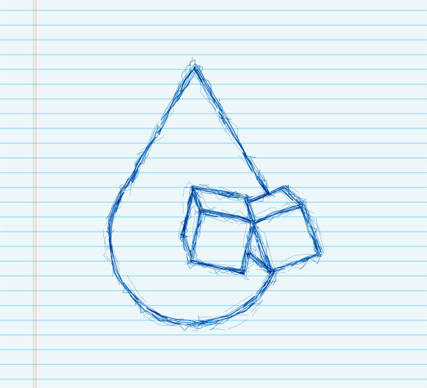 草图图标与红色葡萄糖血液的概念设计。红色卡通图标。矢量图。卡通糖。图片下载