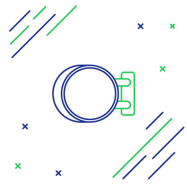 蓝色和绿色线招牌悬挂图标孤立在白色背景。适用于广告吧、咖啡厅、酒吧、餐厅。色彩斑斓的轮廓的概念。矢量图图片下载