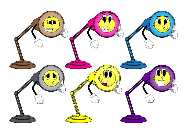 床头灯用手指着观众。图片下载