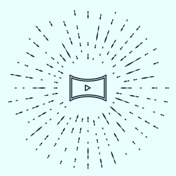 在线播放视频图标孤立在灰色背景上。带游戏标志的电影带子。抽象圆随机点。向量图片下载