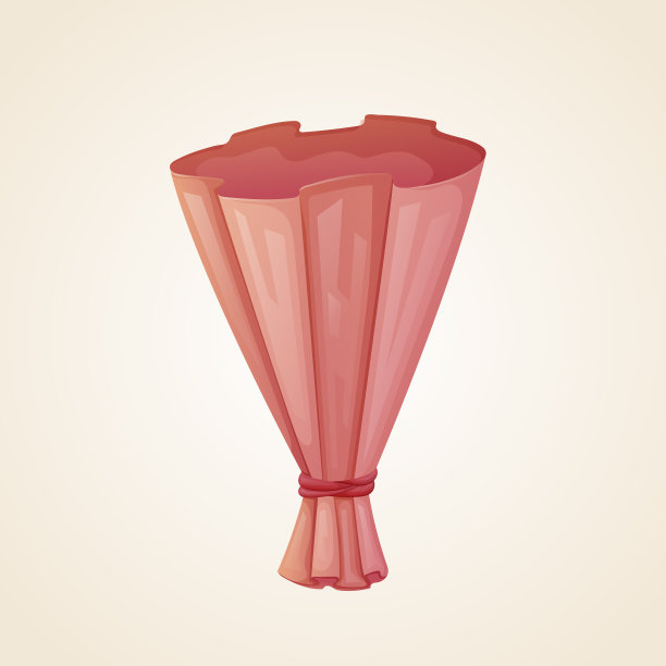 矢量红色包装纸或包装为一束鲜花。图片下载