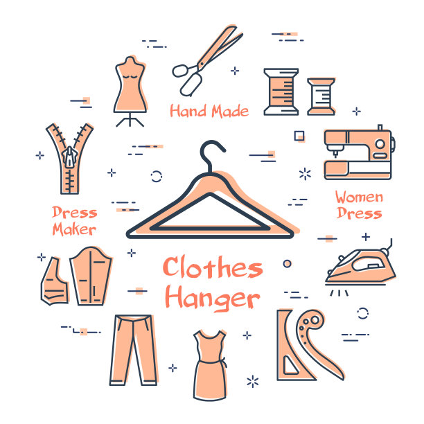 矢量旗帜的裁缝和缝纫-衣架图片下载