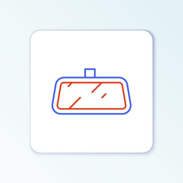 线车镜像图标孤立在白色背景上。色彩斑斓的轮廓的概念。向量图片下载