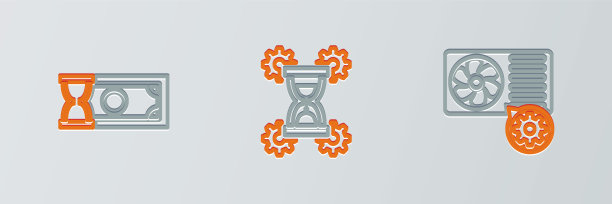 设置线路“空调设置”、“快速支付”、“沙漏图标”。向量图片下载