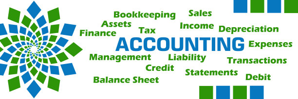 会计字云绿蓝圆左图片下载