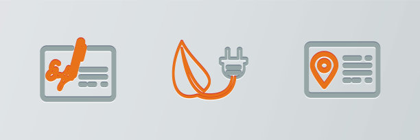 设置线路地址簿，签名文件和节电插头的叶子图标。向量图片下载