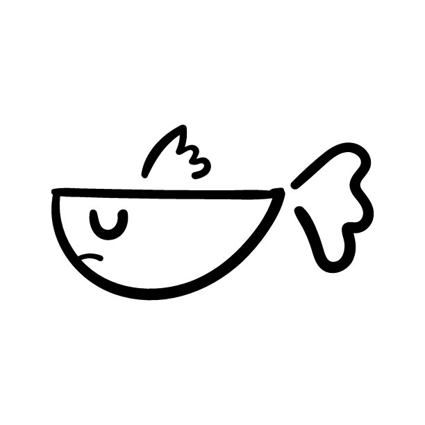 手绘涂鸦鱼。有鳍的水下动物。幼稚有趣的卡通图片。图片下载