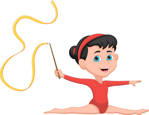 女孩带着韵律操的丝带图片下载