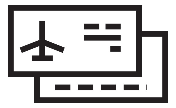 机票图标。飞行纸通过。飞机卡图片下载