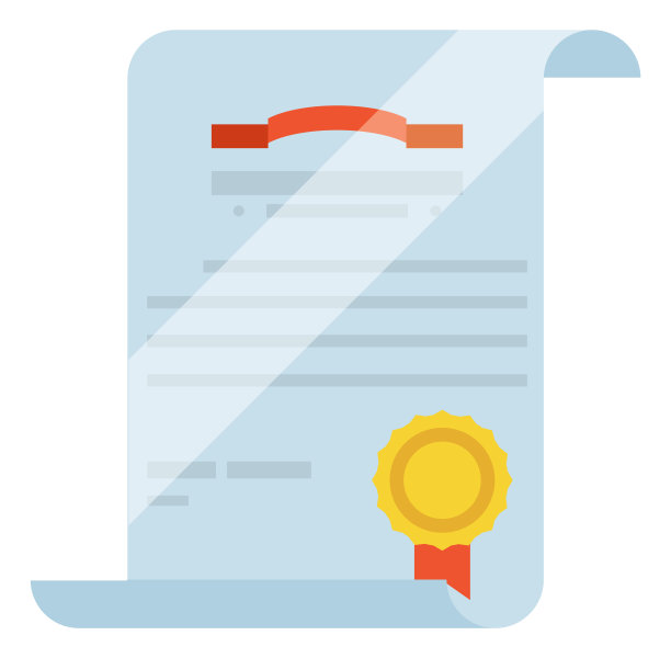 文凭图标。毕业论文文件带金色徽章图片下载