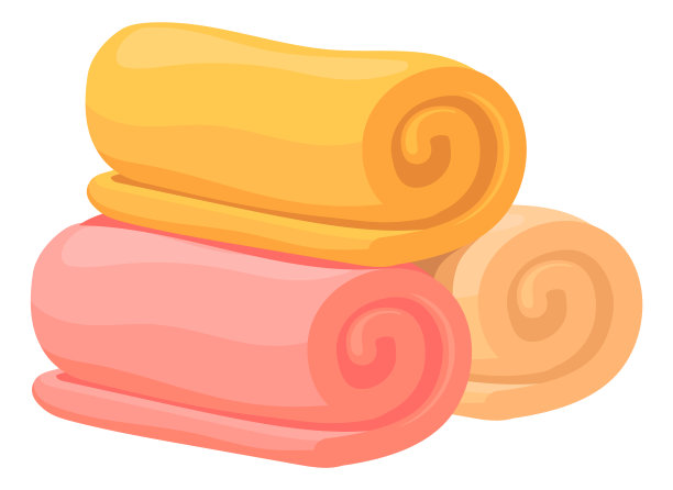 毛巾卷堆栈。一堆卷好的软织物图片下载