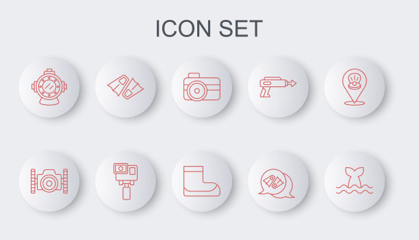 为潜水员设置鱼尾摄影相机图片下载