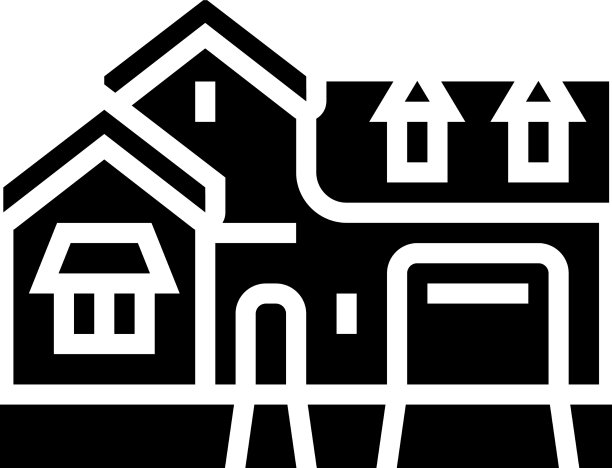 法国乡村房子字形图标图片下载