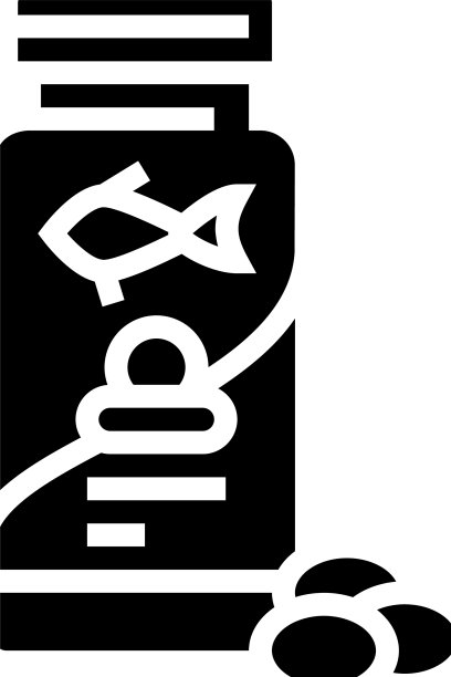 鲑鱼omega3油字形图标图片下载