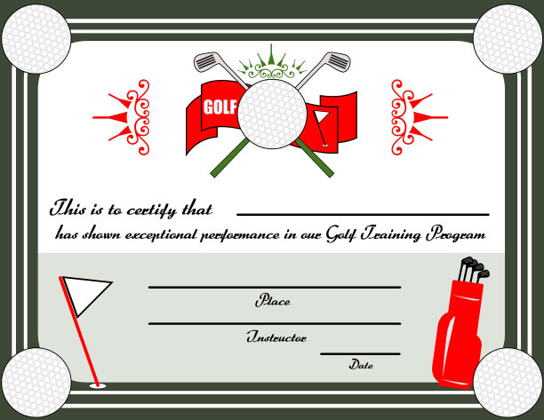 高尔夫文件框，白色球绿色边框图片下载