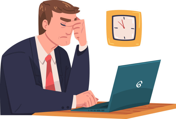 年轻忙碌的人性格在压力下感到疲惫图片下载