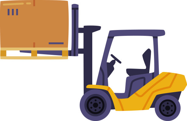 用叉车或叉车搬运纸板箱图片下载
