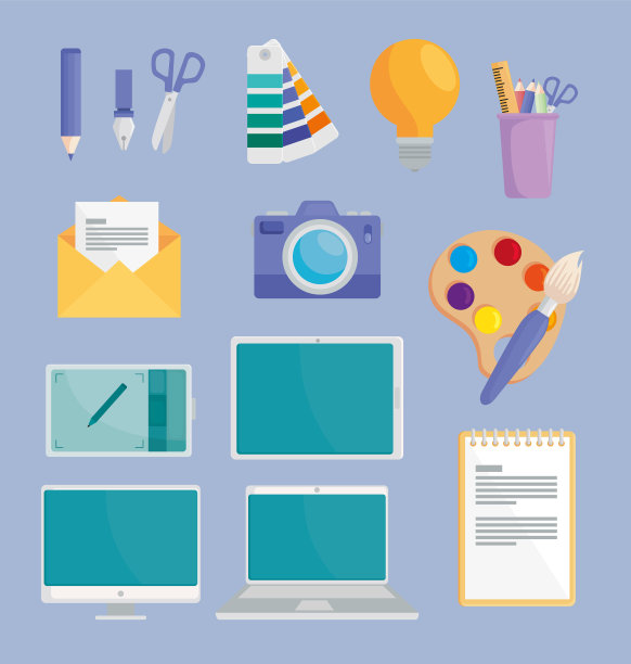 设计师的八个图标图片下载