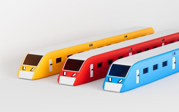 白色背景的火车，3d渲染。图片下载