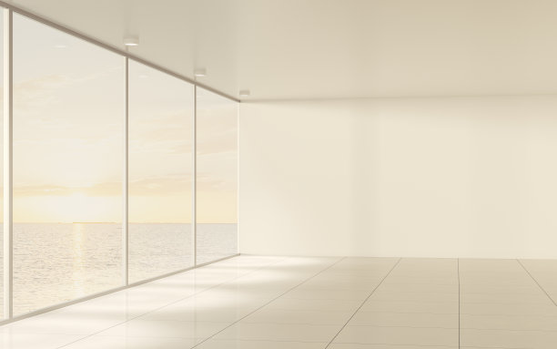 白色的空房间，3d渲染。图片下载