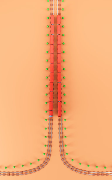 火车在轨道上运行，3d渲染。图片下载
