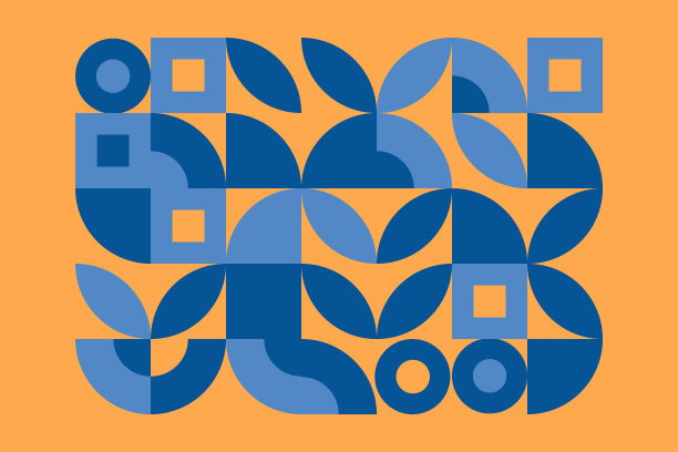 几何极简艺术作品海报与简单的形状和数字。抽象图案设计在斯堪的纳维亚风格的网页横幅，商务展示，品牌包装，织物印刷，壁纸图片下载