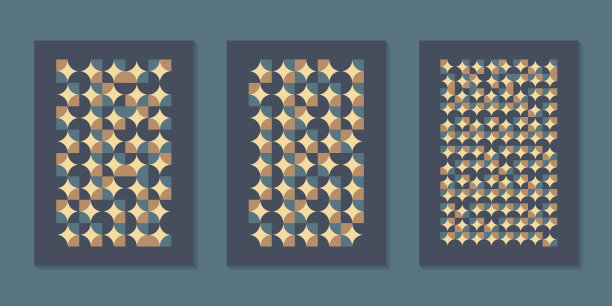 几何极简艺术作品海报与简单的形状和数字。抽象图案设计在斯堪的纳维亚风格的网页横幅，商务展示，品牌包装，织物印刷，壁纸图片下载