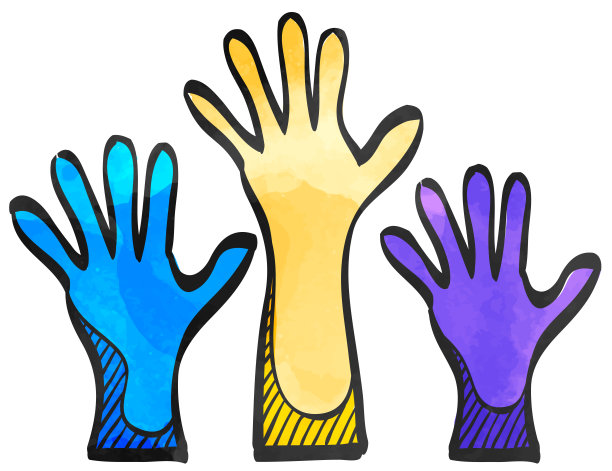 水彩风格图标手图片下载