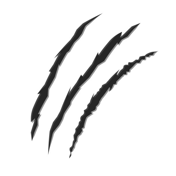 猫爪的抓痕。动物爪子造成的伤口。平面矢量设计在白色背景。图片下载