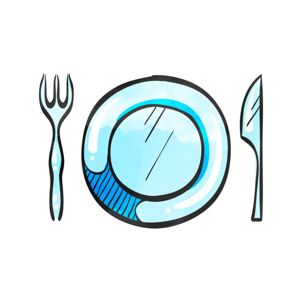 水彩风格图标盘子图片下载