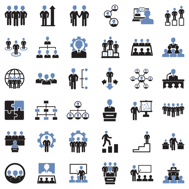 组织图标。双色调平面设计。矢量插图。图片下载