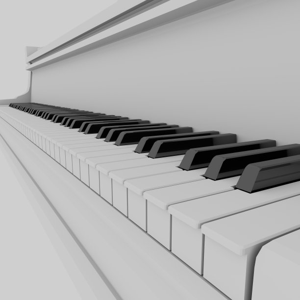 白色的三角钢琴图片下载