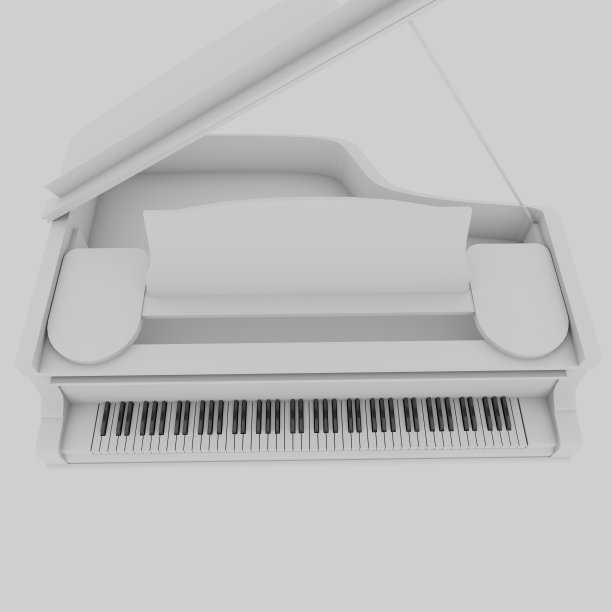 白色的三角钢琴图片下载